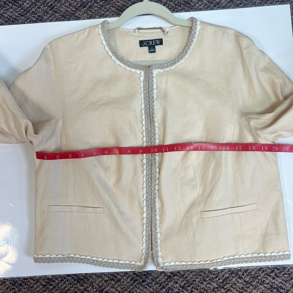 J. Crew Cropped Woven Linen Lady Jacket in Buff Clay - Picture 9 of 11